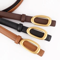 simple design for dress 2cm split leather belt for women