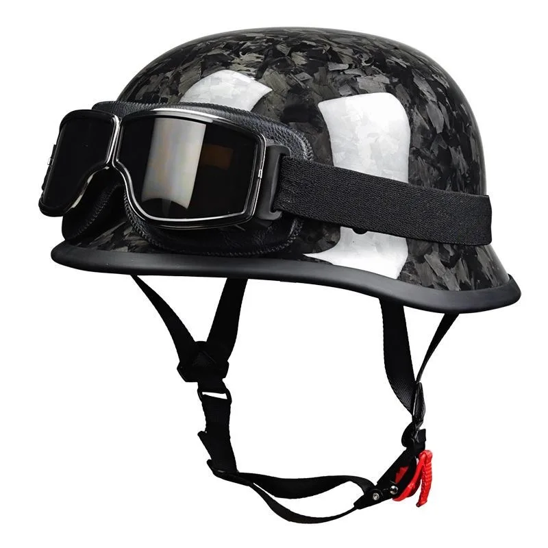 Premium Forged Carbon Fiber Half Helmet, Lightweight and Durable, Perfect for Motorcycle Riders Seeking Style Safety