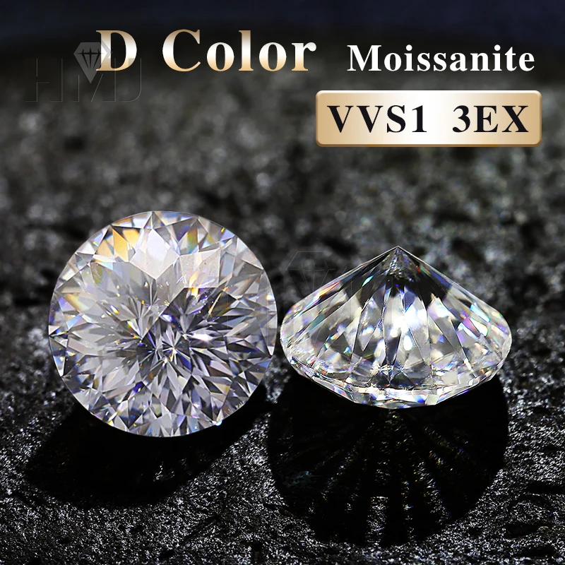 

Real Moissanite Stone Round Emperor Cut Natural Color Blue Green Champagne D Color Loose Gemstones Beads for Jewelry making