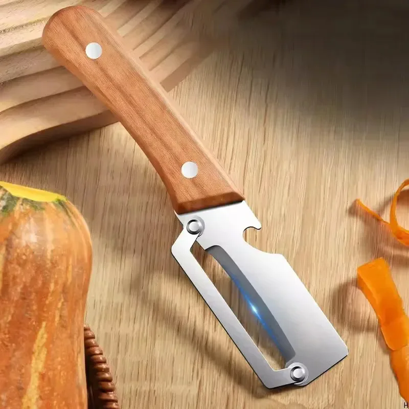 Kitchen Peeler Stainless Steel Vegetable Peeler with Wooden Handle for Fruits and Vegetables view 5