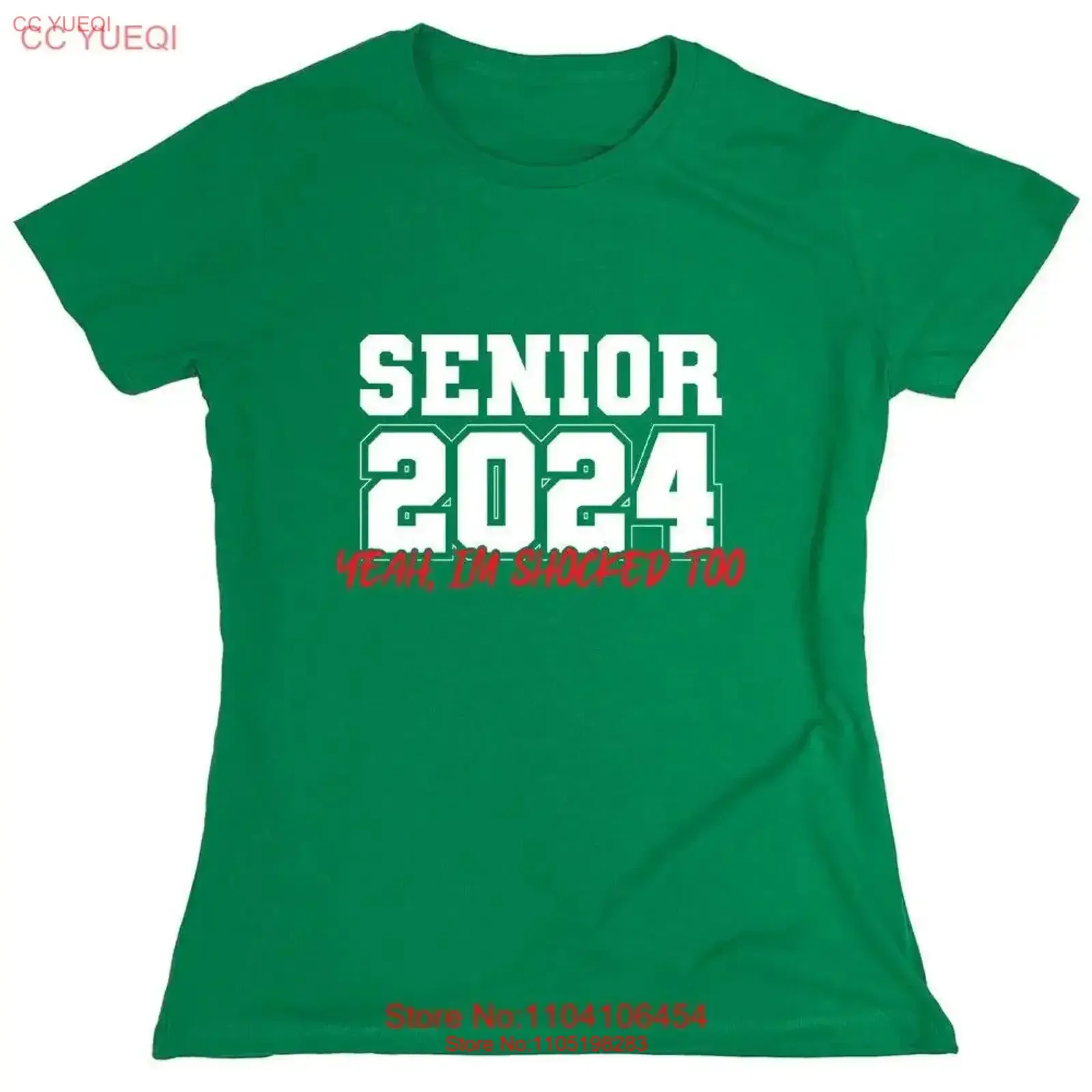 

Senior 2024 Yeah I'm Shocked Too Sarcastic Novelty s Funny Womens T Shirt vintage Washed fashion Soft Versatile Breathable