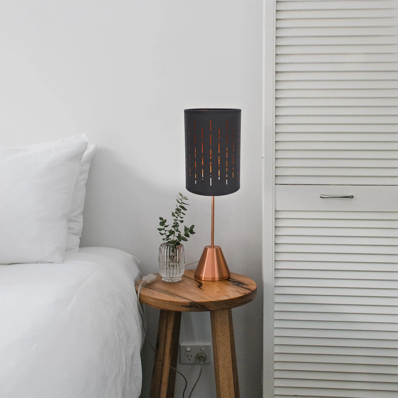 

Stable Lampshade Modern Hollow Round Lamp Cover Practical Bedroom Decor Durable Metal Cloth Material Soft Light For Home Use