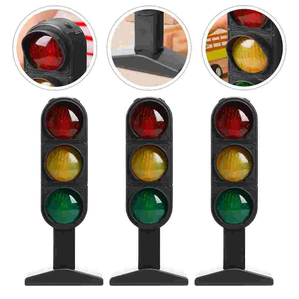 3 Pcs Traffic Light Kids Toddler Model Crosswalk Signal Models Lamp Gift