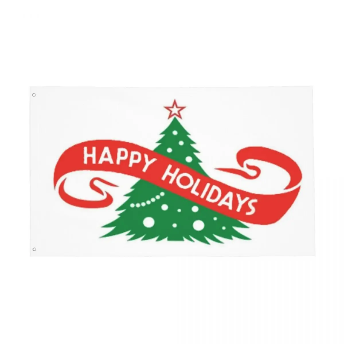 

Christmas Happy Holidays Flag Decor 3x5FTModern Outdoor Lawn Vibrant Colors Lightweight Delicate