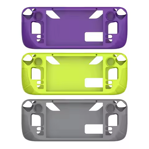 Silicone Game Console Full Cover Anti Slip Soft Shell Protective Case Cover with Bracket Replacement Accessories for Steam Deck