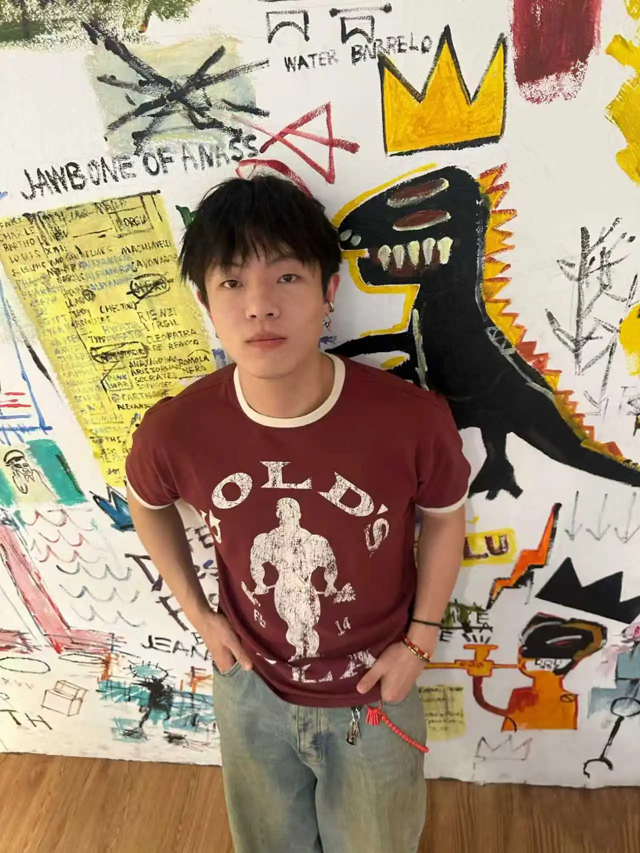 

2026 new type of outdoor running training sports fitness men's short-sleeved quick-drying and breathable cotton printed top