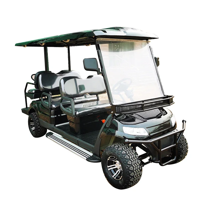 Electric Club Car Golf Cart for Sale Cheap 2 Seats Max Charger Smart Motor Cylinder Battery Controller Wheel Hydraulic Shock Kms