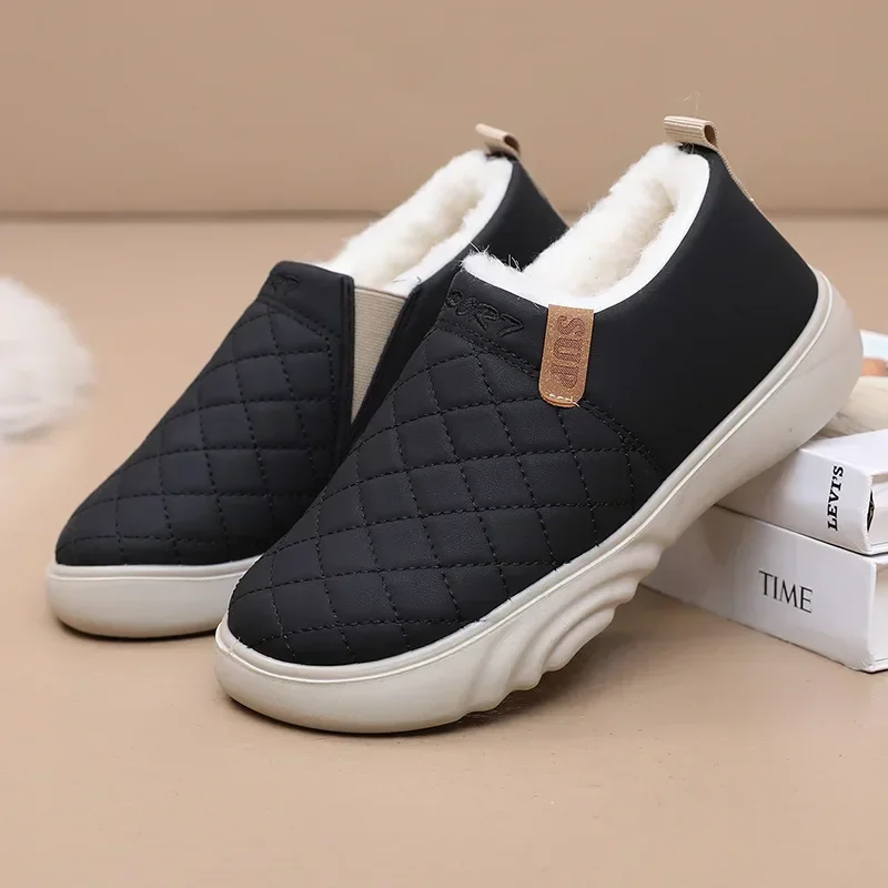 Women Fashion Casual Soft Sole Shoes Women Leather Comfort Non-slip Ladies Non-slip Thick Leather Walking Sneakers Zapatos Mujer