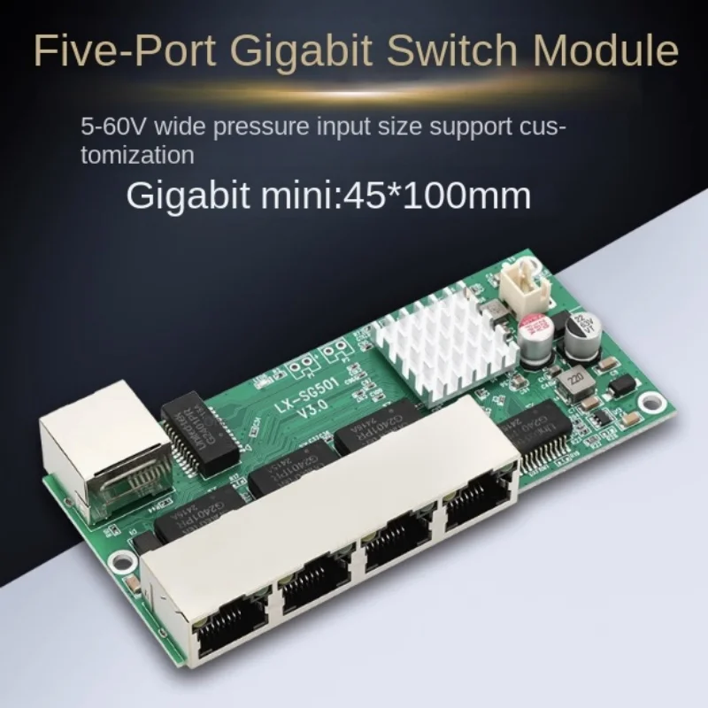 Full Gigabit Switch Module Mini 3/4/5 Port Reverse POE Powered Ethernet Industrial Grade PCB Bare Motherboard