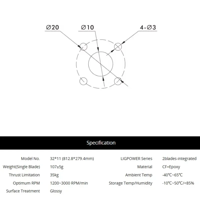SkyDElLigpower G32*11 Hot Sale Industrial 30KG 35KG Payload Propeller For Agriculture Helicopter