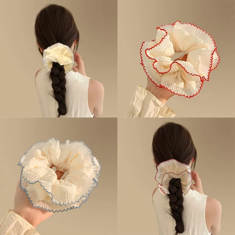 

2025 Elegant Cute Lace Scrunchies Women Girl Elastic Hair Rubber Band Accessories Tie Hair Ring Rope Headdress Headwear Ornament