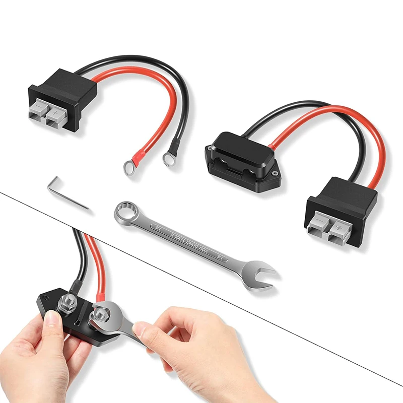 Battery Quick Connect Disconnect Connectors Plug with 8 Gauge Wire Parts Kit Fit For Newport NV X NK-180S Kayak Trolling Motors