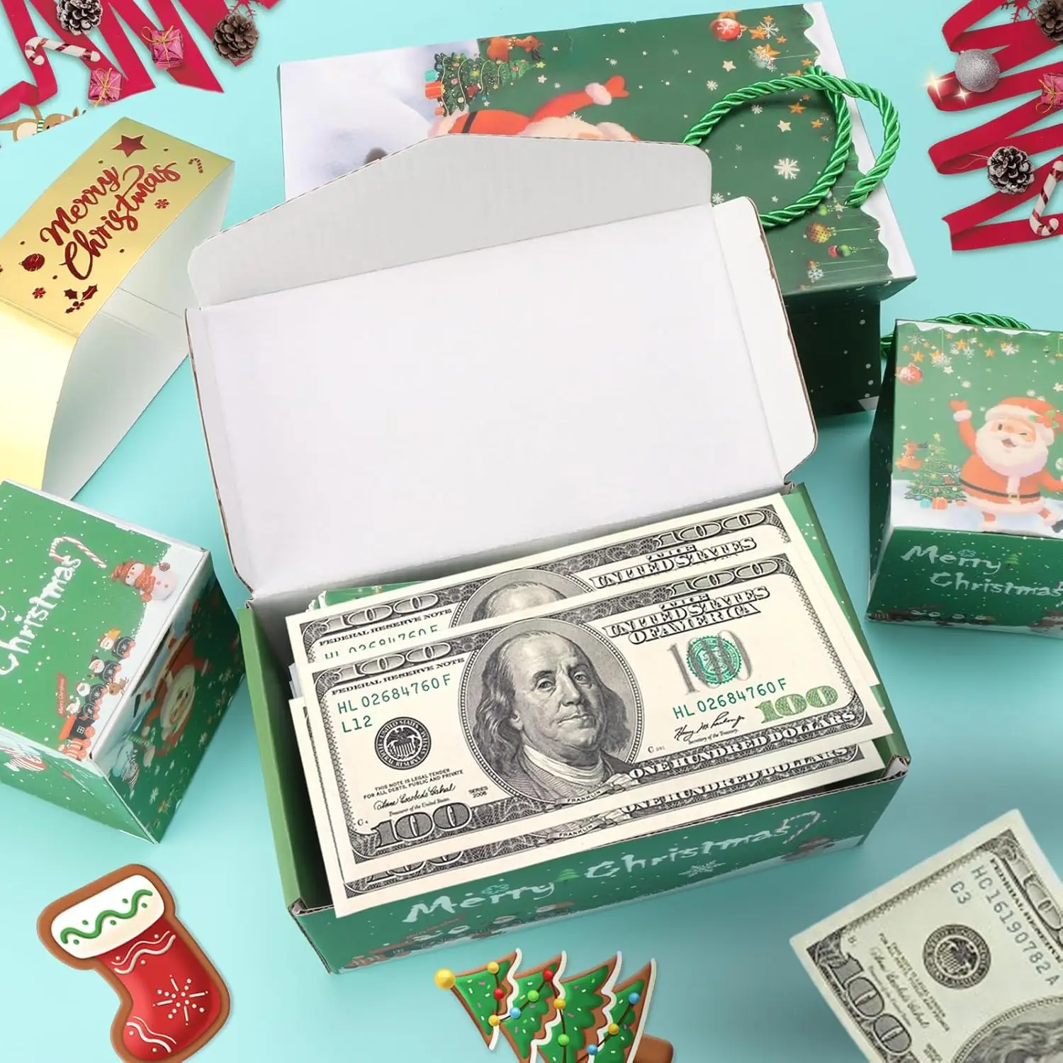 

Folding Pop-Up Explosion Gift Box: Christmas Surprise Exploding Money Box, Cash Explosion Luxury Gift for Birthday Anniversary