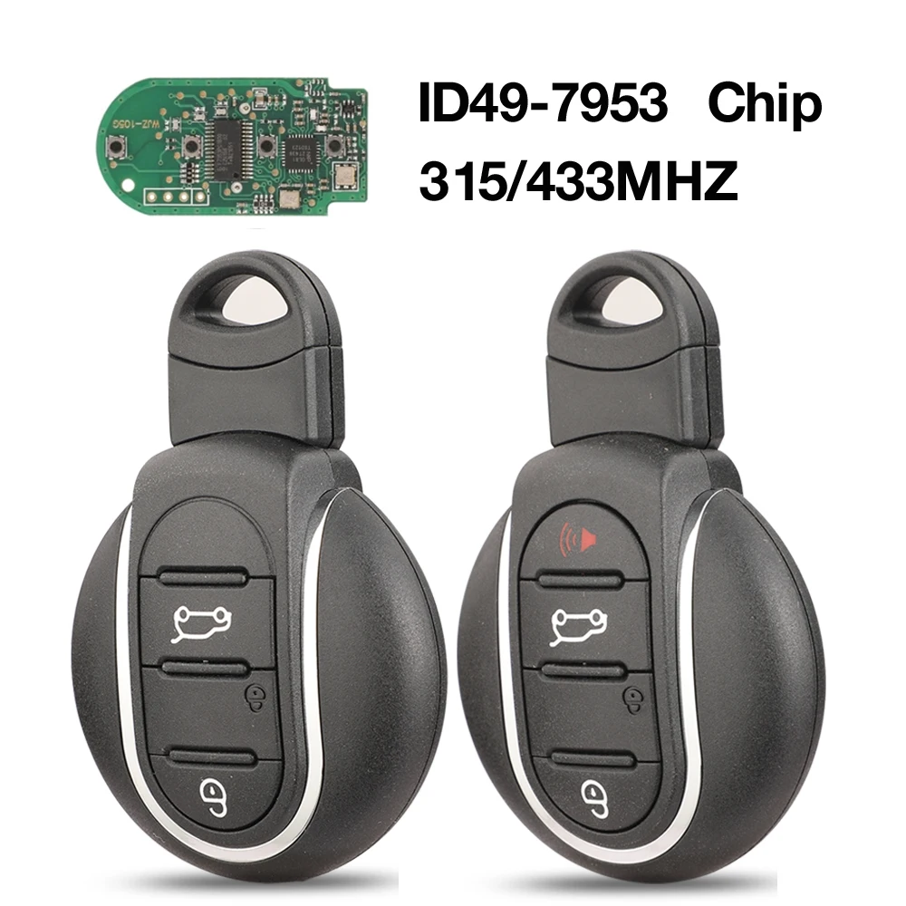 

jingyuqin Remote Smart Car Key For BMW Mini Cooper Countryman Clubman F-Series F55 F56 3/4 Buttons 315/433MHz ID49 PCF7953P Chip