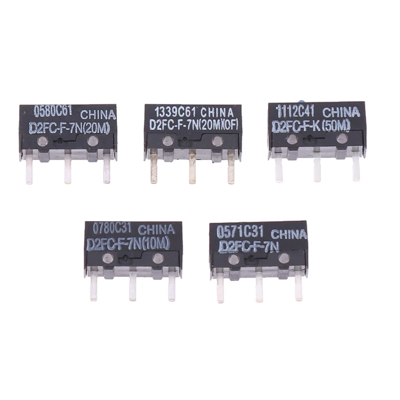 2Pcs Mouse Micro Switch D2FC-F-7N 10M 20M de D2FC-F-K (50M) -RZ D2F D2F-01 D2F-01F D2F-L D2F-01L D2F-FL D2F-F-3-7