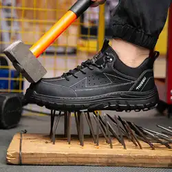 Nuove scarpe antinfortunistiche da uomo con suola in gomma anti-sfondamento e anti-perforanti, scarpe da lavoro antiscivolo e resistenti all'usura