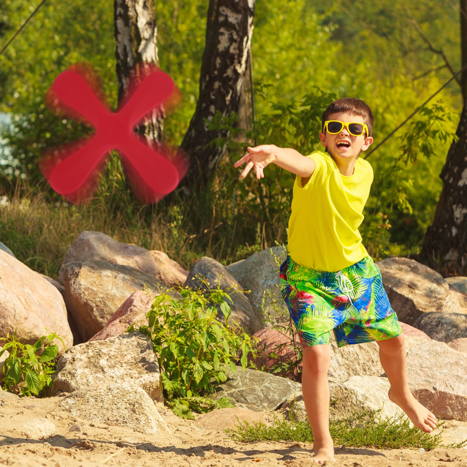 2 pezzi Boomerangs Schiuma Dischi volanti leggeri colorati Giochi da prato all'aperto per bambini Boomerang per esercizi fisici