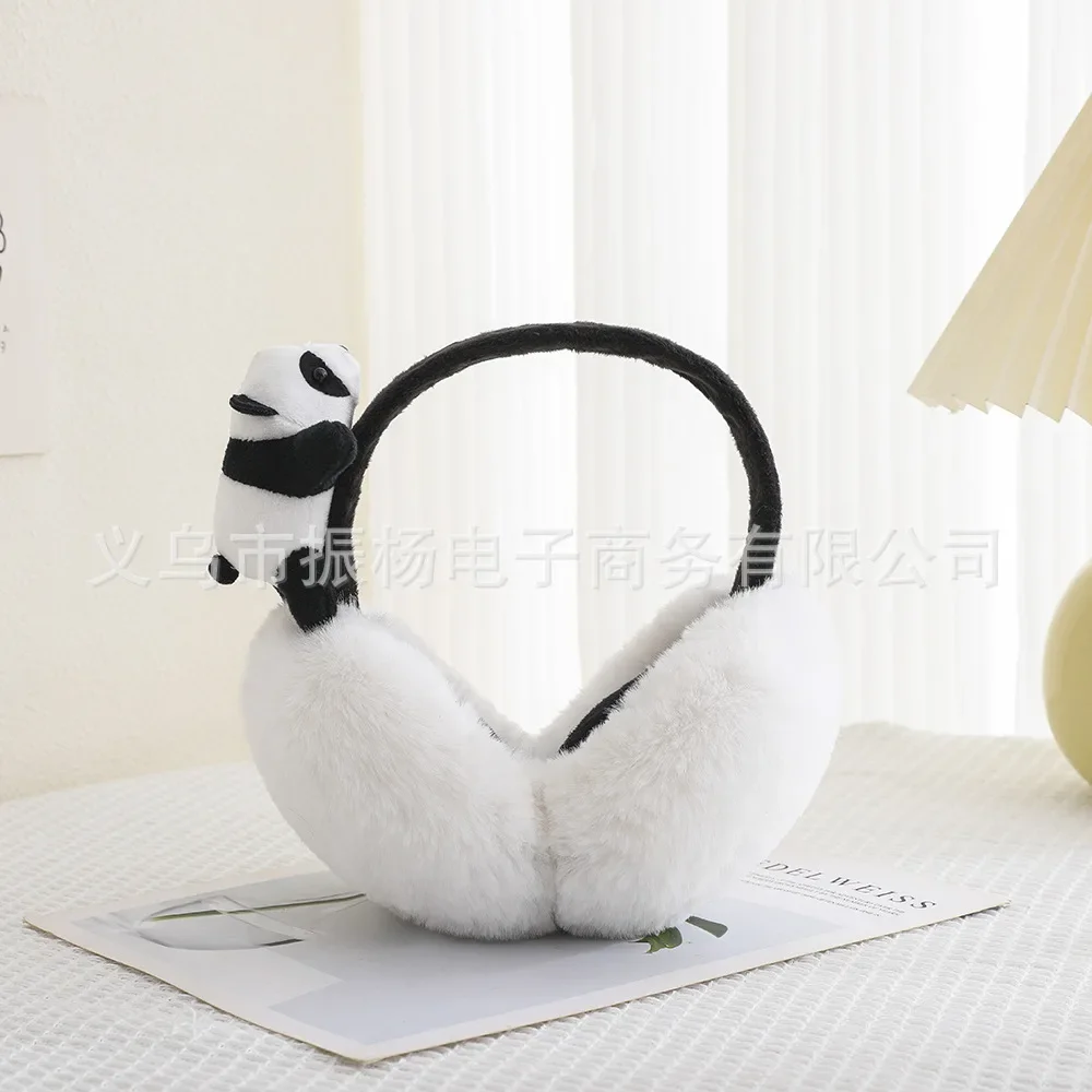 New Fashion Winter Boys and Girls Cute Ear Cover Warm Plush Windproof Ear Muffs Three-dimensional Panda Winter Earmuffs Women