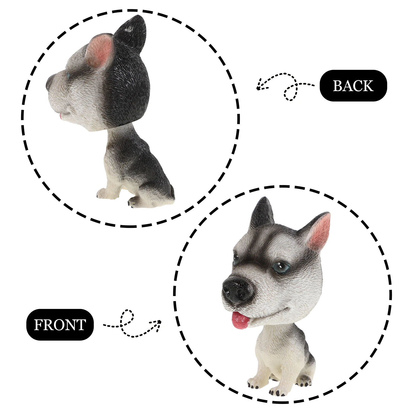 تمثال كلب هزاز الرأس لتزيين لوحة القيادة في السيارة، زينة من الراتنج للسيارة، إكسسوارات لطيفة للنساء، أفكار لتزيين لوحة القيادة