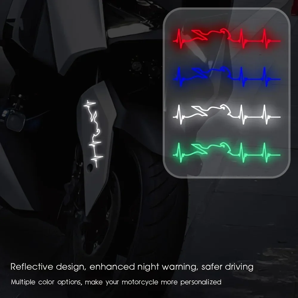 

2 шт. гоночная наклейка Heartbeat Auto Moto, наклейка с силуэтом мото для автомобиля, мотоцикла, аксессуар для внешней настройки