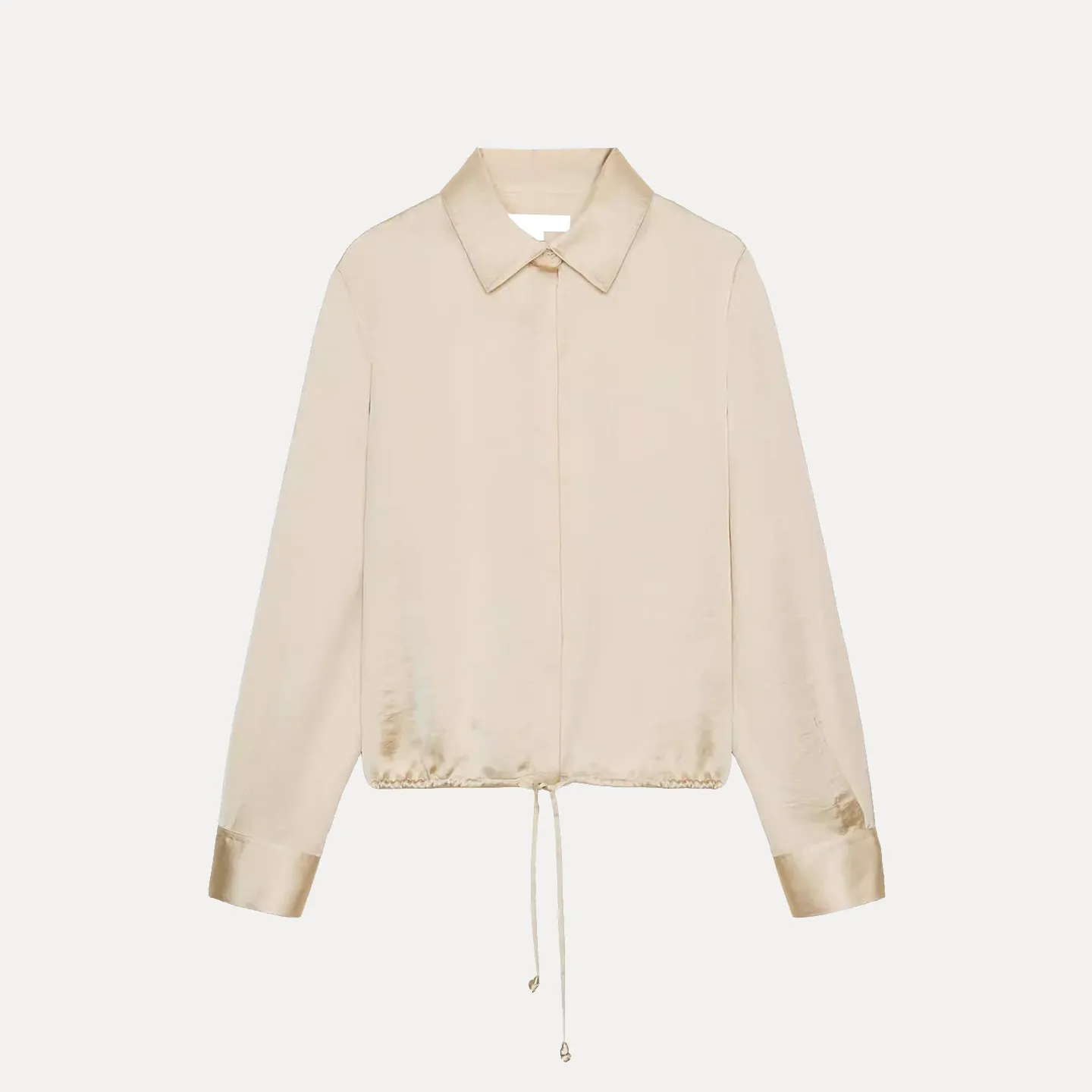 

Элегантная женская атласная блузка Ele Fashionable, весна 2026, новинка, свободный крой, длинный рукав, премиум качество