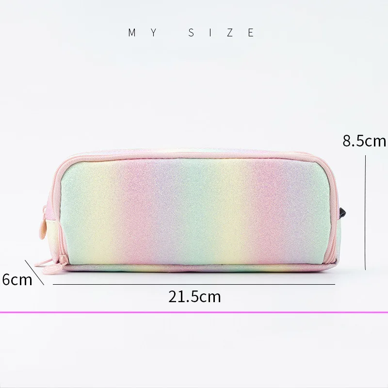 Double Sash Window Rainbow Pencil Case, Multifuncional Student Pen Bag, Prêmio Junior Papelaria, Grande Capacidade
