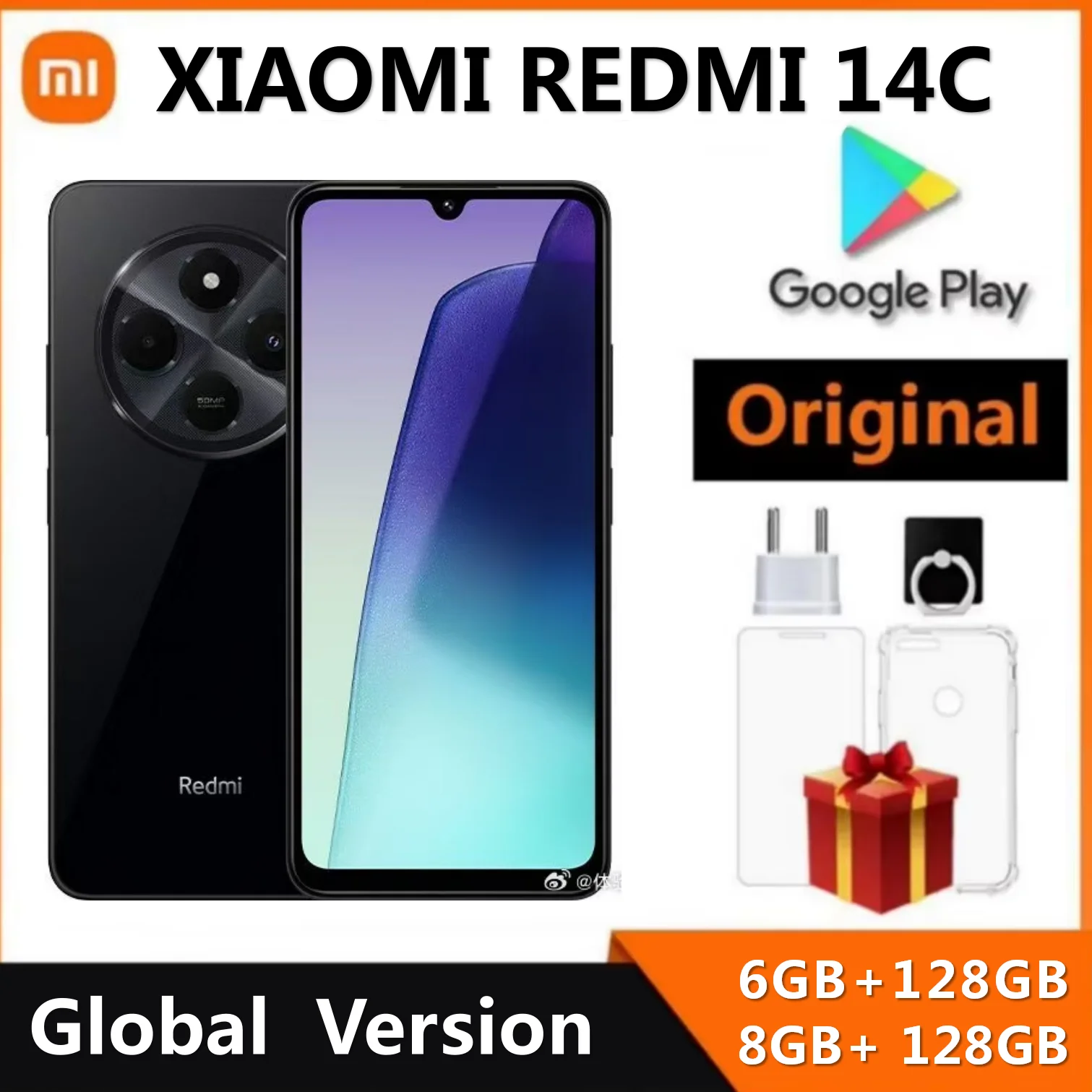 Global Version Xiaomi Redmi 14C Smartphone MediaTek Helio G81-Ultra 50MP AI camera 6.88