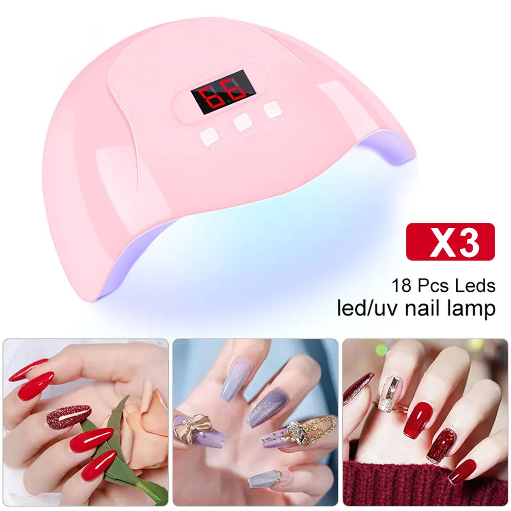 Lámpara UV LED para manicura, lámpara profesional de gel, inducción automática, herramientas de manicura para el hogar y el salón, 12 unidades