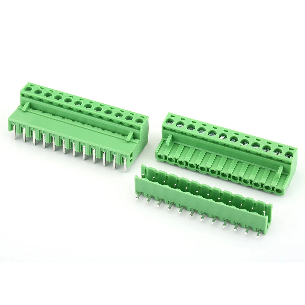 KF2EDG 5.08mm Pitch PCB Screw Terminal Block 2P 3P 4P 5P 6P 7 8P 9 10 11 12Pin Male Plug Female Socket Pin Header Wire Connector