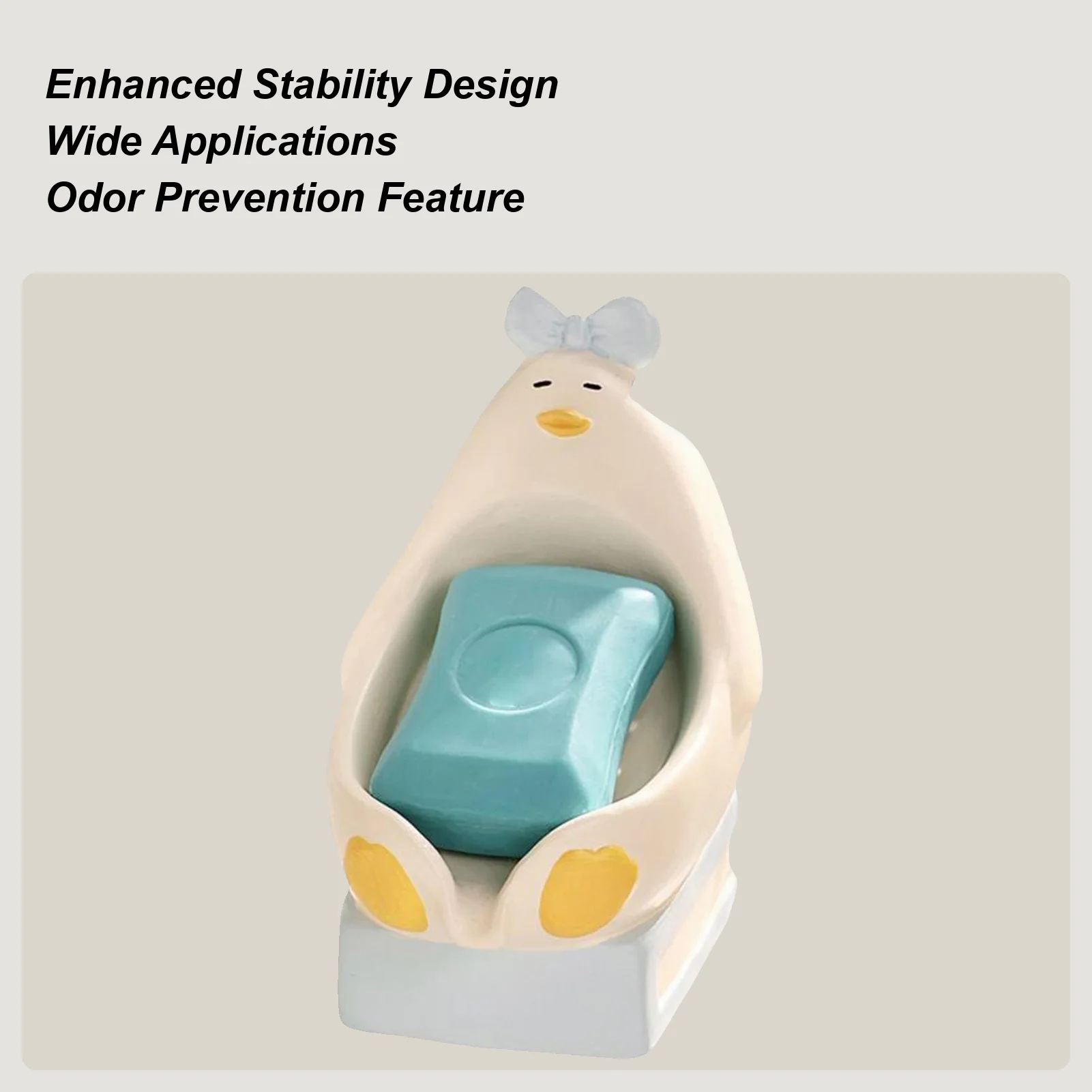 

Soap Tray Ceramic Bar Holder Sitting Duck Soap Draining Tray For Kitchen Bathroom Sink Shower Camping Travel Outdoor Commercial