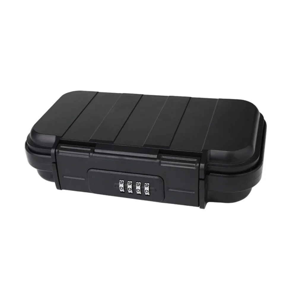 Portable 4-Digit Combination Lock Storage Box with Detachable Steel Cable for Beach Camping Travel and Hotel Use