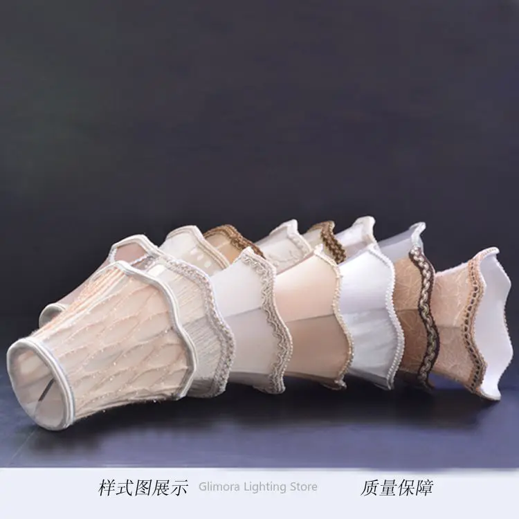 Lampshade Cover for DIY Crystal Candle Chandelier, Soft Beige Cloth Shell for Pendant Wall Light, Replacement Shade for Home