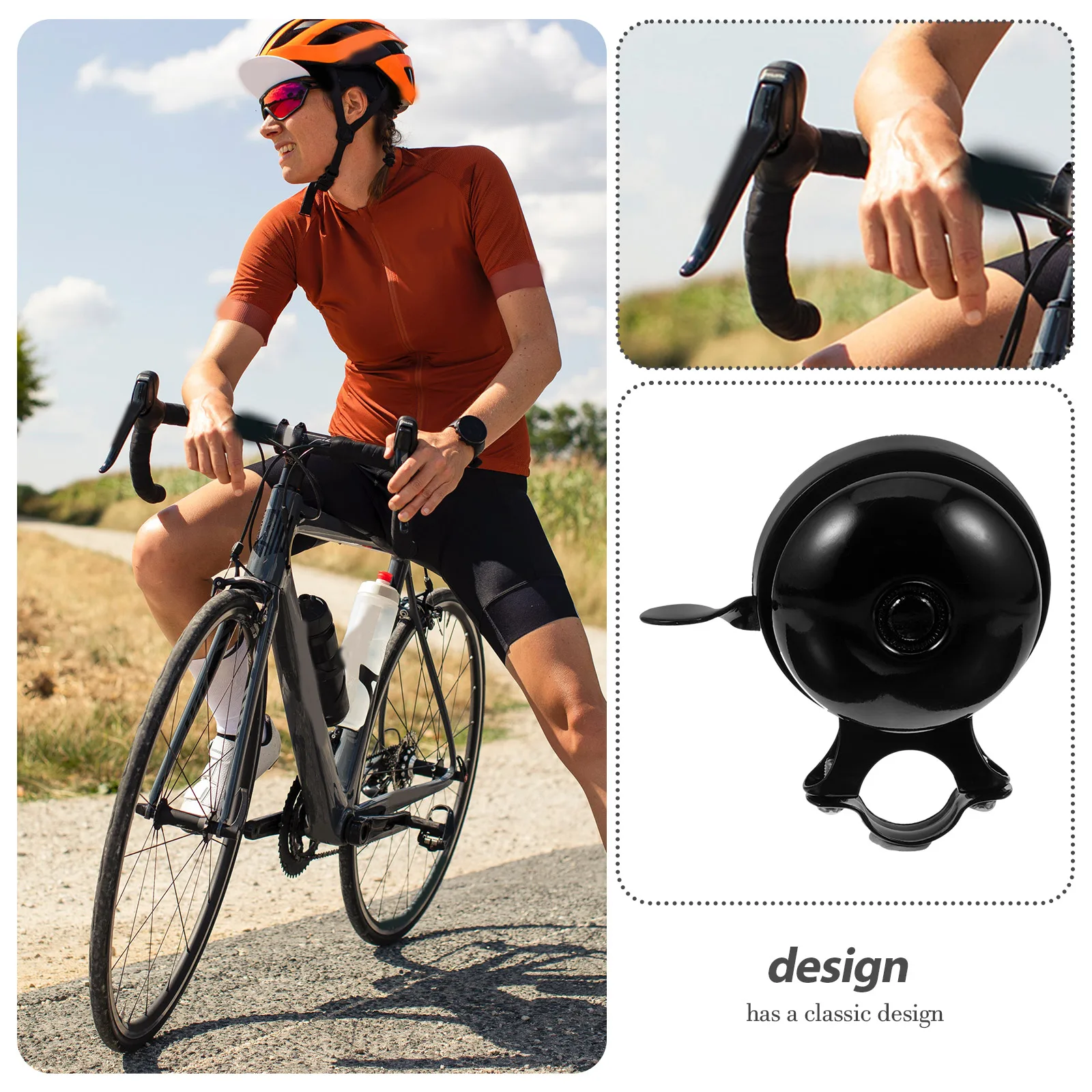 

Retro Bicycle Bell Black Iron for Bike Handlebar Portable Cycling Road Bells Vintage Design Loud Tone Anti Aging Adult Mountain
