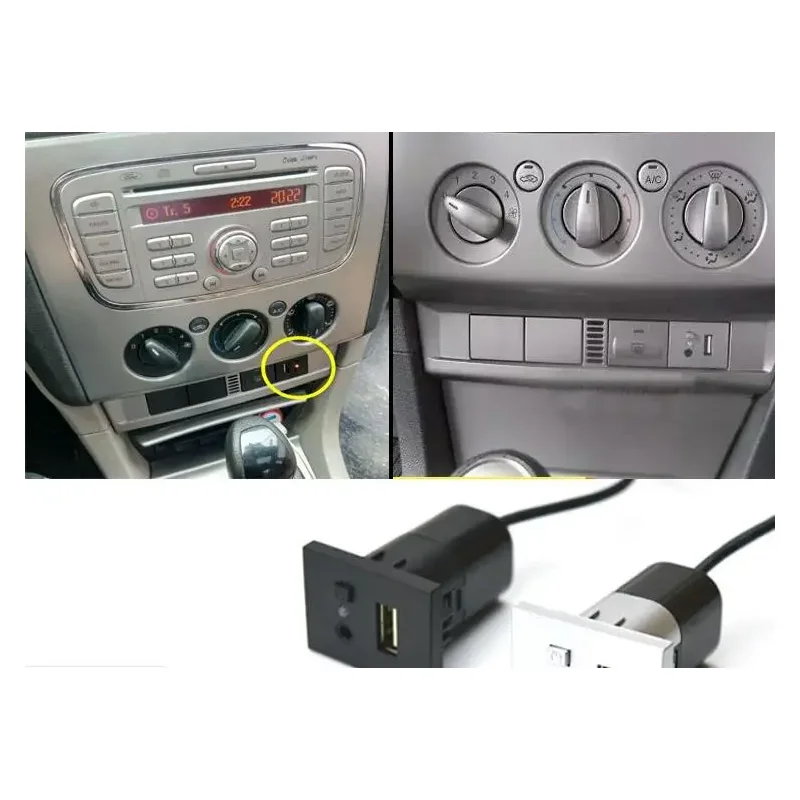 USB Flash/AUX slot interface Socket Mini USB cable audio input adapter for ford focus 2 mk2 2009 2010 2011