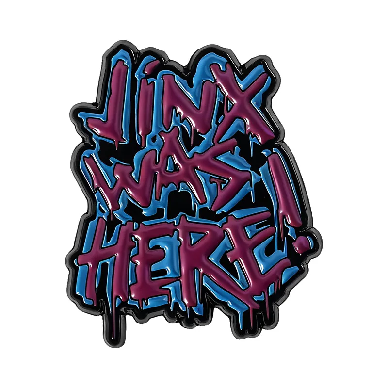 Game Theme Graffiti Style Brooch Blue Purple Contrasting Color Drop Paint Design Personalized Accessory Badge Pins for Backpacks