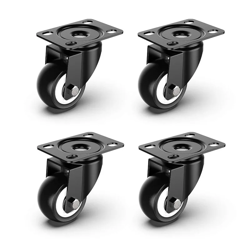 2 inch Swivel Caster Wheels Without Brake and No Noise Wheels, Heavy Duty Casters Total Capacity 600lbs Pack of 4