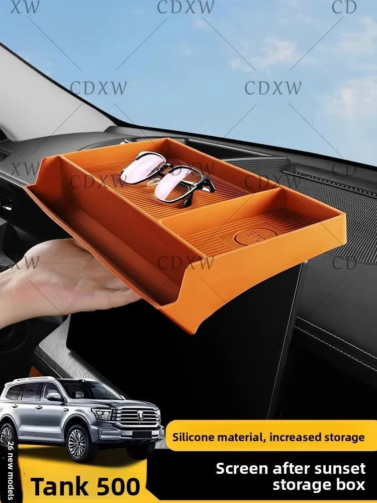 Suitable for the new 2026 tank 500hi4z/t screen rear storage box center control instrument panel silicone storage car supplies