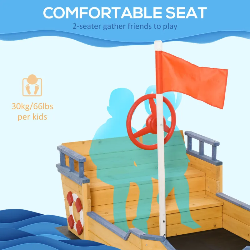 Area Child Create Design Kids Kids sandbox Liner Play Sand Sandbox Outsunny Wooden Kids Pirate Sandbox, Outdoor Sandboat with Be