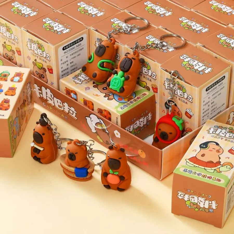 Cute 24pcs/Set Capybara Figure Blind Box Anime Capibara Figures Doll Keychain Pendant Decoration Toy For Children Christmas Gift