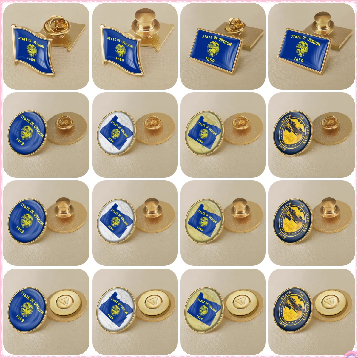 

Oregon of United States America Flag Lapel Pins Brooches Badges