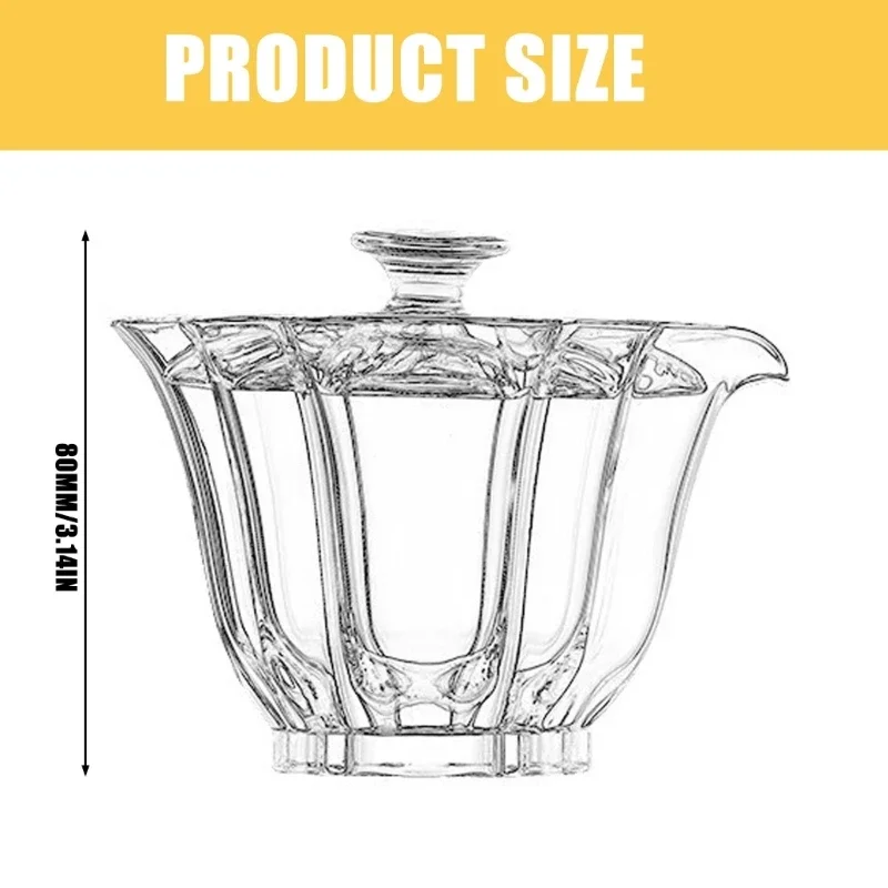 Practical Glass Tureen Glass Gaiwan Home Teas Brewing Tool Glass Texture Suitable for Observing Teas Leaf Unfurling