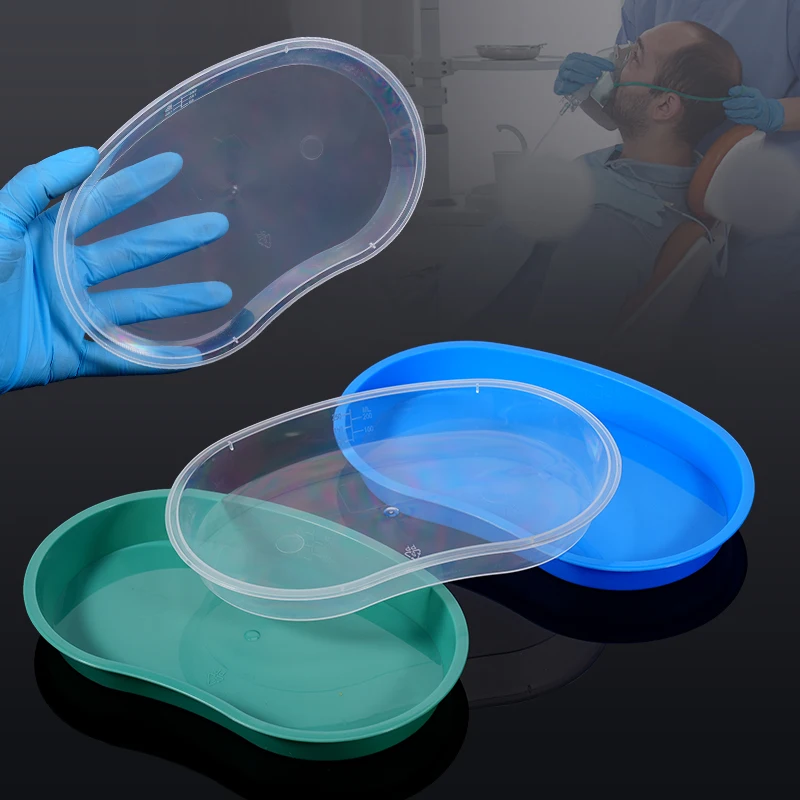 Dental Plastic Medical Sterilized Tray Kidney Shaped Surgical Tray Jar Disinfection Plate Container Dentistry Accessories