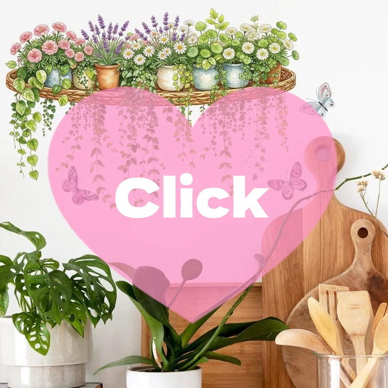 Potted Green Plants Wall Decal Realistic Design Self Adhesive For Living Room Bedroom Home Decor Fresh And Delightful Feeling