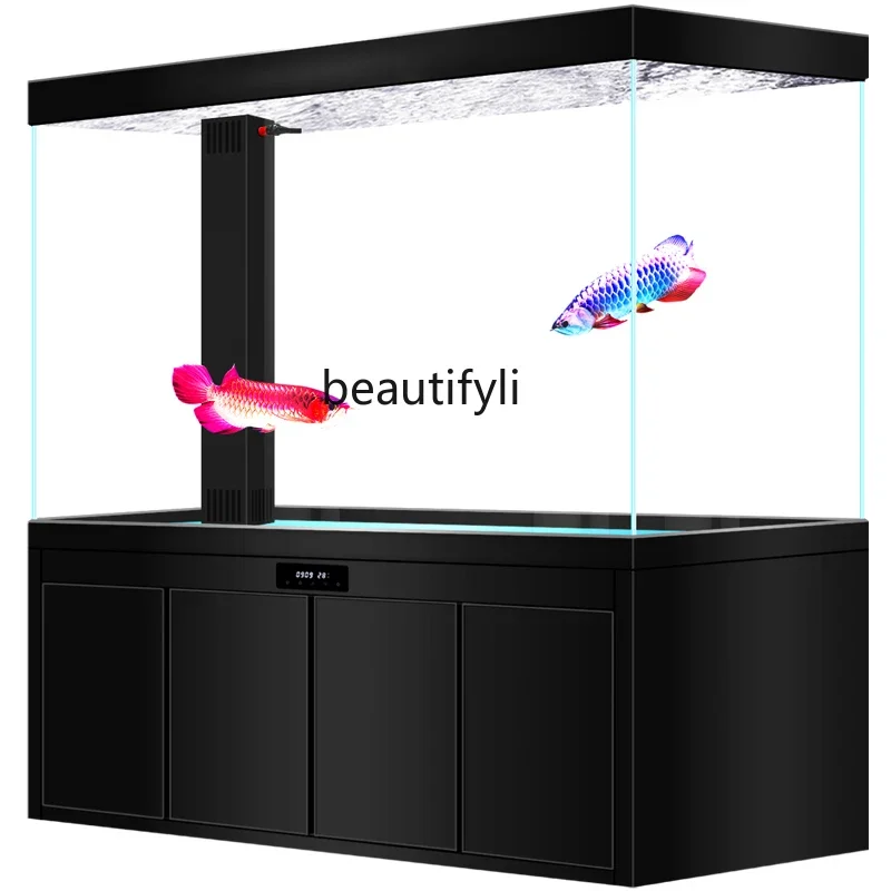 

Professional-grade arowana tank, living room bottom filter, office, large floor-to-ceiling ultra-white glass aquarium53
