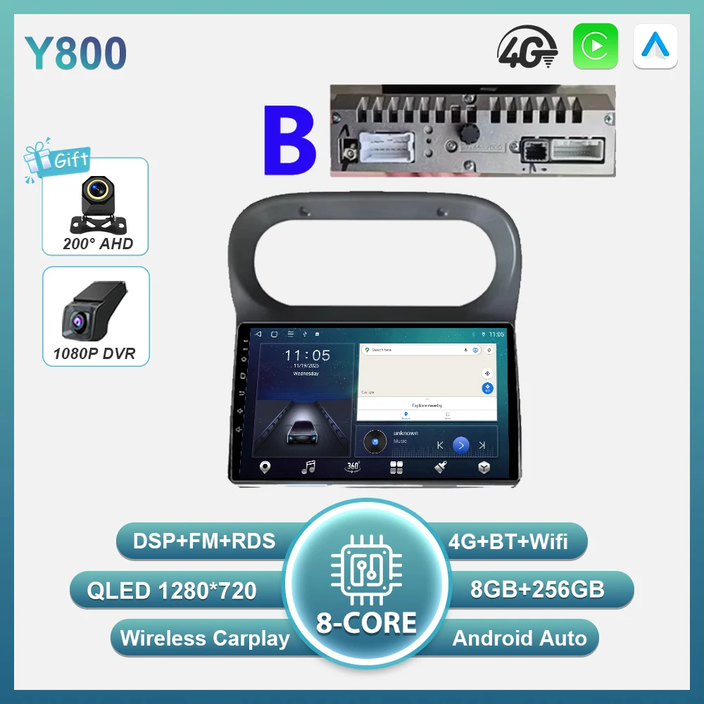 Android 16 Carplay Auto autoradio voor Renault Twingo 1 2005 - 2013 multimediaspeler autoradio Wifi BT scherm GPS navigatie