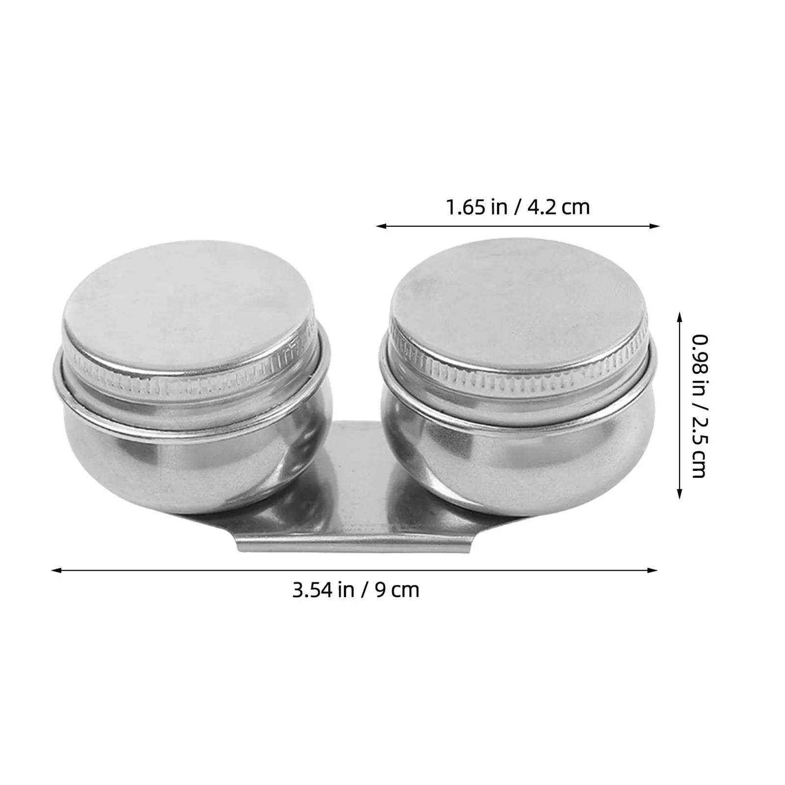2Pcs Double Palette Dipper Leakproof Stainless Steel Paint Cups Oil Medium Storage Large Mouth Spill Proof Outdoor Painting