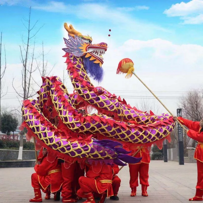 Game 10m Adult golden plated Size 4 Dragon Dance Costume 6 Players