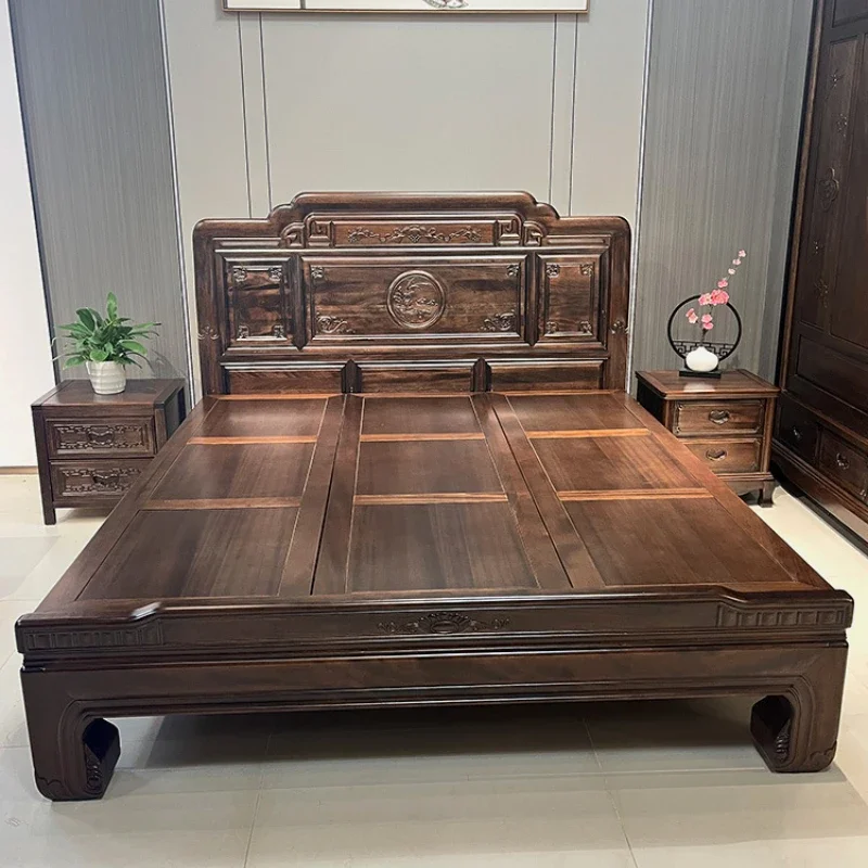 Qing Antique Reproduction Furniture Chinese Classical Carved Double Master Bedroom for 1.8 M Marriage Bed