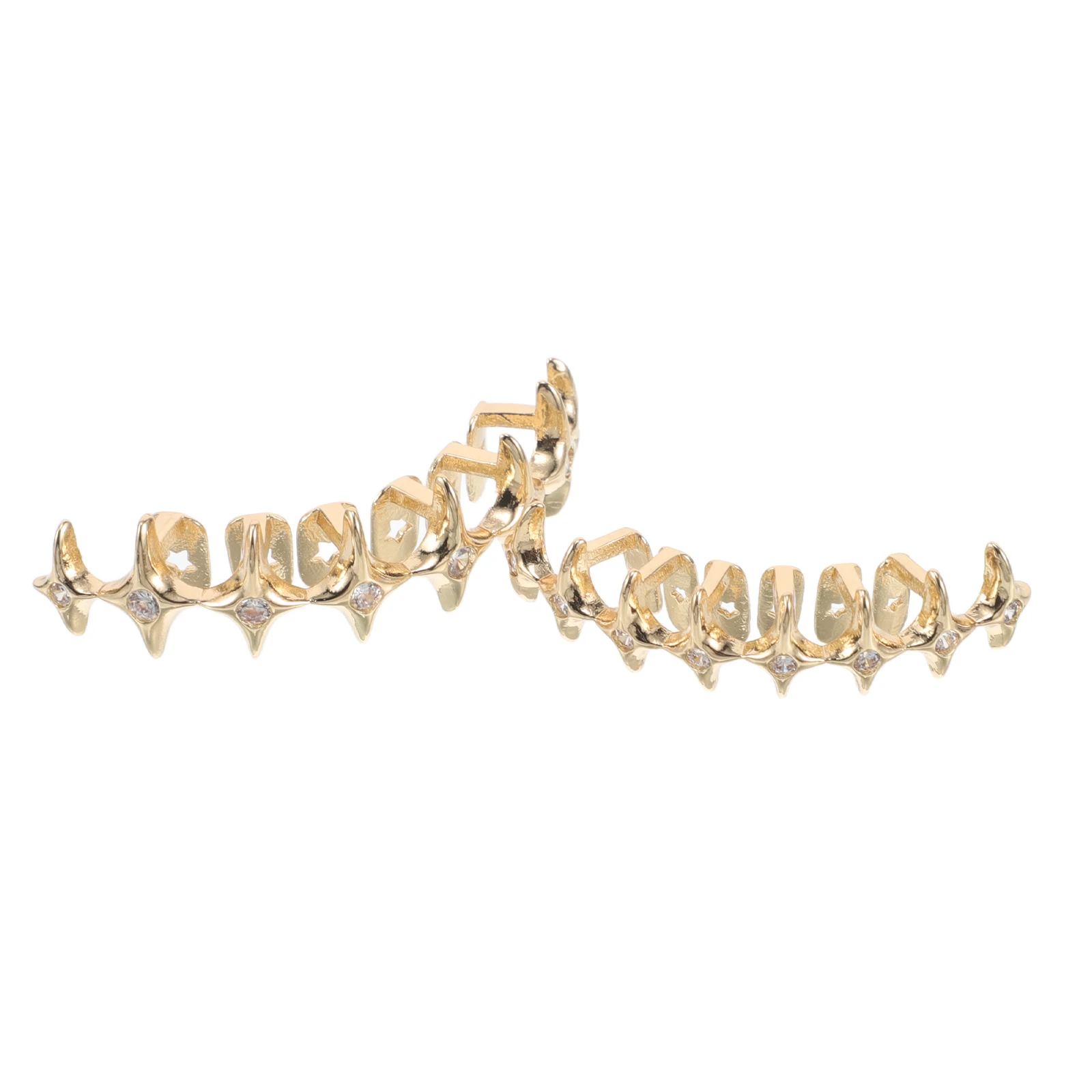 

Hip Hop Fake Grills Party Accessory Jewelry Women Rapper Design Diamond Fake Grills Gold Accent Comfort Fit