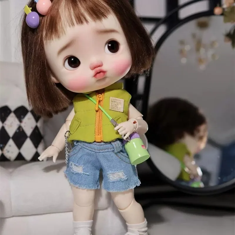 Quilted Padded Vest Doll Clothes Korean Style Sleeveless Waistcoat for 1/6 BJD OB24 Body Blythe Doll Model